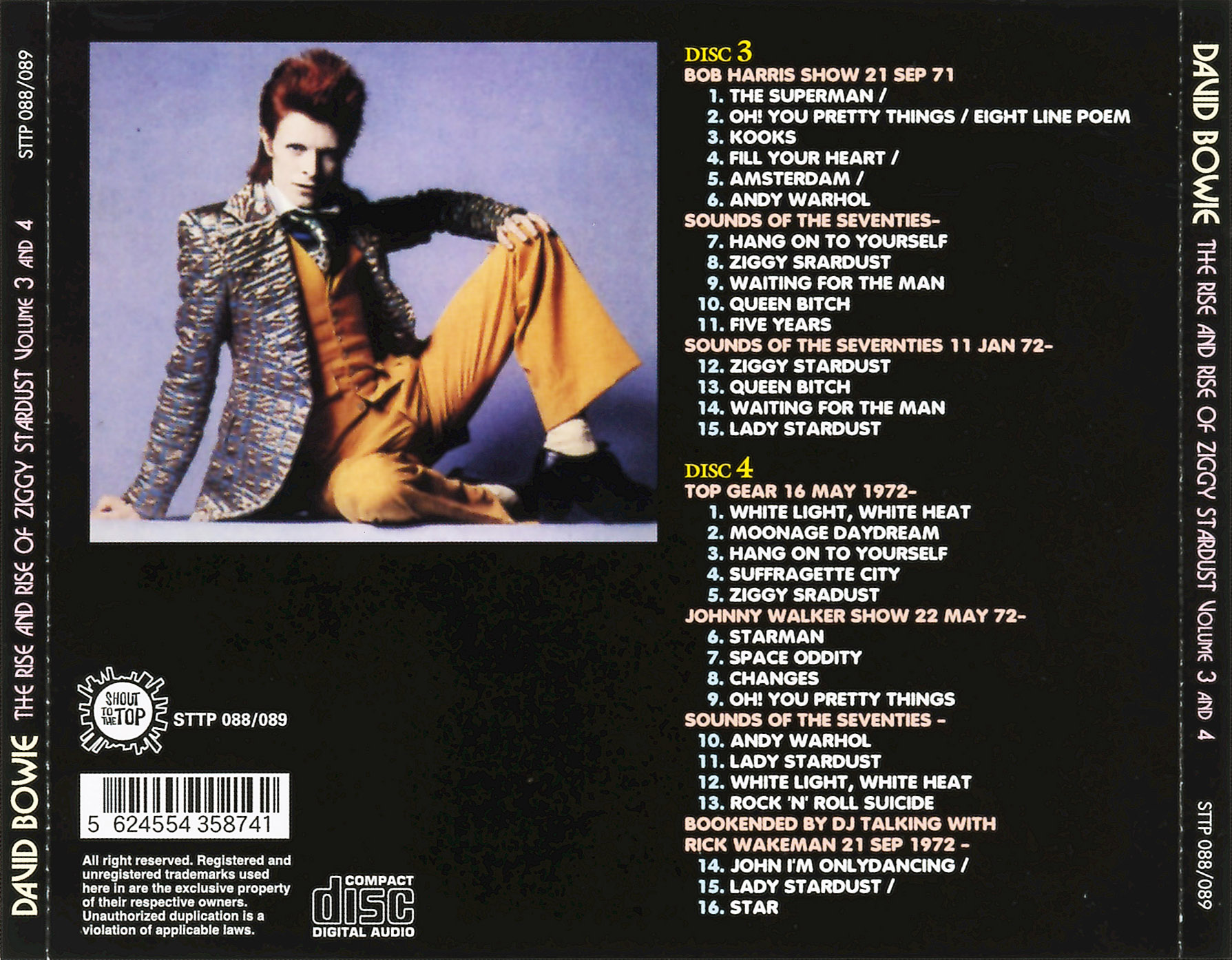 David Bowie: The Rise And Rise of Ziggy Stardust - BBC Sessions 1967-1972 Studio Live Concerts (2 Double CD's=4CD) - Image 6