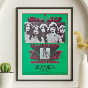 Uriah Heep - Bowen Field House Michigan University MI April 7 1973 - Live Concert Poster Wall Art Print - 202001