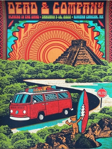 Dead and Company - Riviera Cancun Mexico, January 7, 2022 - Live Concert Poster Wall Art Poster Print - 131014 - Image 2