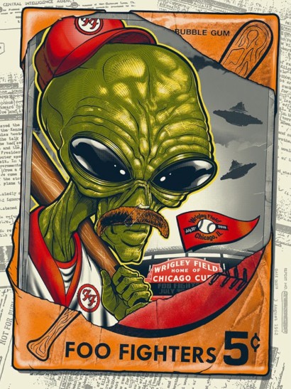 Foo Fighters - Wrigley Field Chicago IL, July 30, 2018 - Live Concert Poster Wall Art Poster Print - 137001 - Image 2