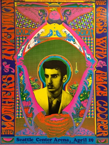 Frank Zappa w Alice Cooper - Seattle Music Center WA, April 19, 1969 - Live Concert Poster Wall Art Poster Print - 138001 - Image 2
