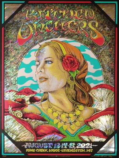 Kitchen Dwellers - Pine Creek Lodge, Livingstone MT, August 13, 2021 NOT FOIL - Live Concert Poster Wall Art Poster Print - 155001 - Image 2