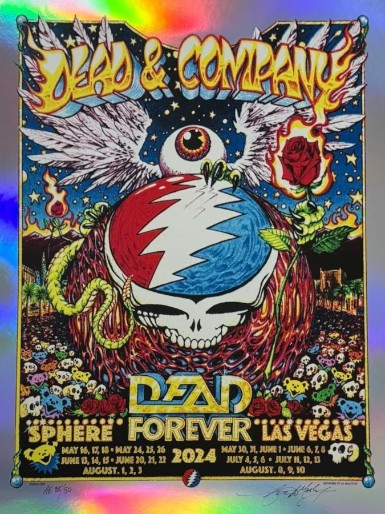 Dead and Company - Sphere Las Vegas NV May 16 2024 Run NOT FOIL - Live Concert Poster Wall Art Print - 131070 - Image 2