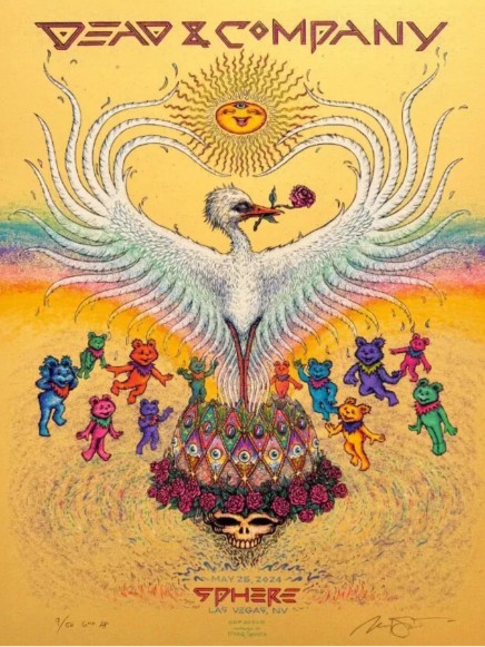 Dead and Company - Sphere Las Vegas NV May 26 2024 YELLOW VARIANT - Live Concert Poster Wall Art Print - 131091 - Image 2