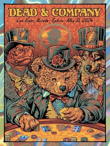 Dead and Company - Sphere Las Vegas NV May 31 2024 FOIL 2 - Live Concert Poster Wall Art Print - 131078 - Image 2