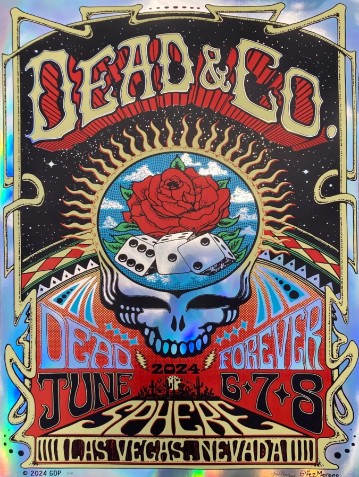 Dead and Company - Sphere Las Vegas NV June 1, 2024 FOIL - Live Concert Poster Wall Art Print - 131094 - Image 2