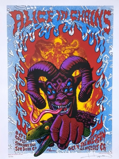 Alice in Chains - Symphony Hall San Diego CA, October 2, 2016 GREEN VARIANT - Live Concert Poster Wall Art Print - 219001 - Image 3