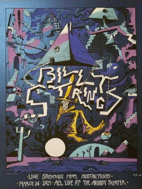 Billy Strings - Moody Theater Austin TX March 26 2021 BLUE VARIANT - Live Concert Poster Wall Art Print - 112044 - Image 2