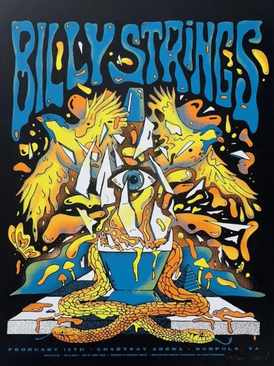 Billy Strings - Charway Arena Norfolk VA February 12 2022 - Live Concert Poster Wall Art Print - 112113 - Image 2