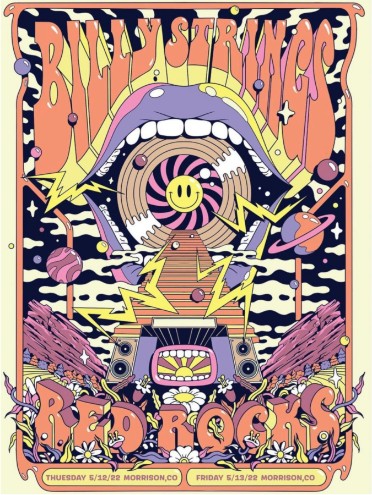 Billy Strings - Red Rocks Morrison CO May 12 2022 - Live Concert Poster Wall Art Print - 112091 - Image 2