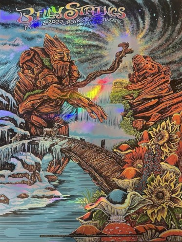 Billy Strings - Red Rocks Morrison CO May 12 2022 FOIL - Live Concert Poster Wall Art Print - 112052 - Image 2