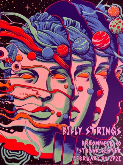 Billy Strings - 1st Bank Center Broomfield CO February 4 2023 - Live Concert Poster Wall Art Print - 112059 - Image 2
