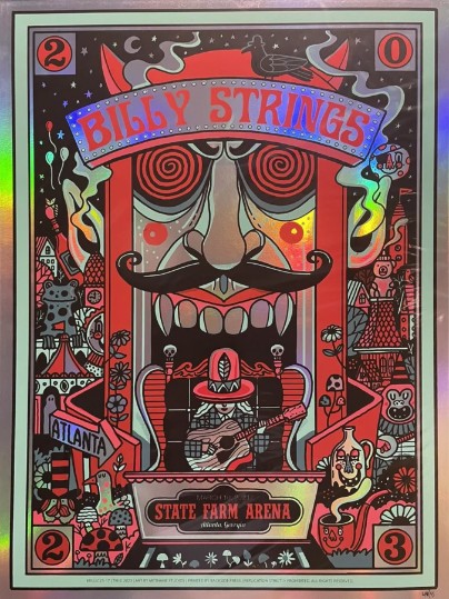 Billy Strings - State Farm Arena Atlanta GA March 10 2023 FOIL - Live Concert Poster Wall Art Print - 112076 - Image 2