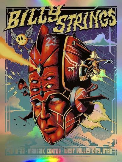 Billy Strings - Maverick Center West Valley City UT October 10 2023 FOIL - Live Concert Poster Wall Art Print - 112051 - Image 2