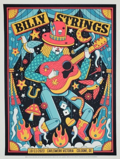 Billy Strings - Carlswerk Victoria Cologne DE October 11 2023 - Live Concert Poster Wall Art Print - 112048 - Image 2