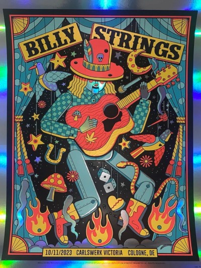 Billy Strings - Carlswerk Victoria Cologne DE October 11 2023 FOIL - Live Concert Poster Wall Art Print - 112047 - Image 2