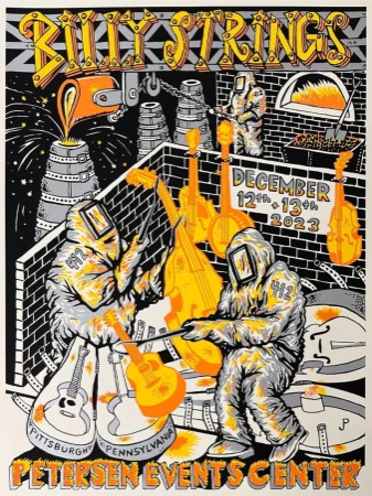 Billy Strings - Peterson Events Center Pittsburgh PA December 12 2023 GOLD VARIANT - Live Concert Poster Wall Art Print - 112083 - Image 2