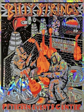 Billy Strings - Peterson Events Center Pittsburgh PA December 12 2023 ORANGE FOIL - Live Concert Poster Wall Art Print - 112086 - Image 2