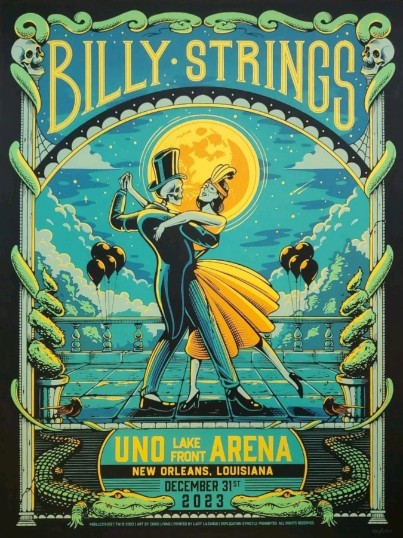 Billy Strings - UNO Lakefront Arena NOLA LA December 31 2023 - Live Concert Poster Wall Art Print - 112118 - Image 2