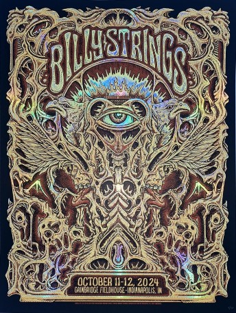 Billy Strings - Gainbridge Fieldhouse Indianapolis IN October 11 2024 FOIL 1 - Live Concert Poster Wall Art Print - 112023 - Image 2