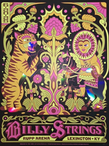Billy Strings - Rupp Arena Lexington KY June 20 2025 FOIL - Live Concert Poster Wall Art Print - 112063 - Image 2