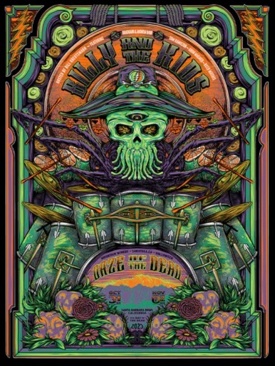 Billy and the Kids - Santa Barbara CA, October 31, 2023 - Live Concert Poster Wall Art Print - 111001 - Image 2