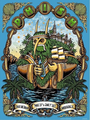 Phish - Credit One Stadium Charleston SC May 31 2022 BLUE VARIANT - Live Concert Poster Wall Art Print - 172032 - Image 2