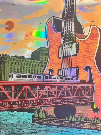 Trey Anastasio - Chicago Theater Chicago IL October 28 2022 FOIL - Live Concert Poster Wall Art Print - 200011 - Image 2