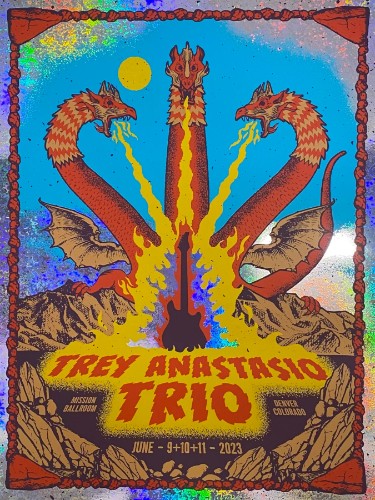 Trey Anastasio - Mission Ballroom Denver CO June 9 2023 FOIL 1 - Live Concert Poster Wall Art Print - 200063 - Image 2