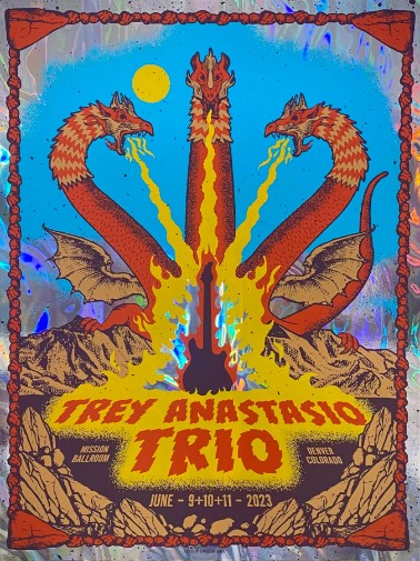 Trey Anastasio - Mission Ballroom Denver CO June 9 2023 FOIL 2 - Live Concert Poster Wall Art Print - 200064 - Image 2