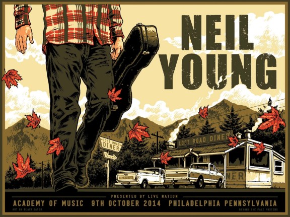 Neil Young - Academy of Music Philadelphia PA October 9 2014 - Live Concert Poster Wall Art Print - 213001 - Image 2