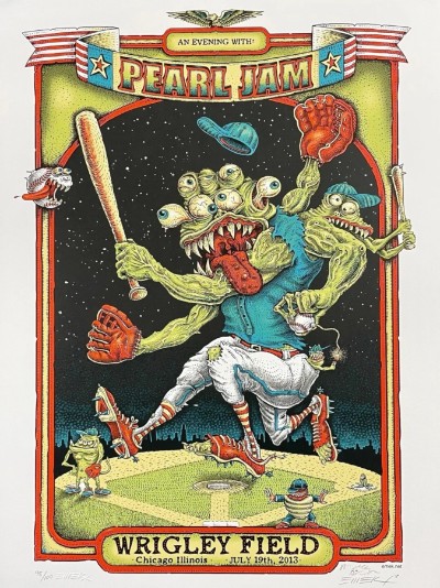 Pearl Jam - Wrigley Field Chicago IL July 19 2013 - Live Concert Poster Wall Art Print - 170007 - Image 2