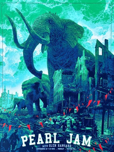 Pearl Jam - Fenway Park Boston MA September 15 2024 - ALTERNATE 4 - Live Concert Poster Wall Art Print - 170027 - Image 2