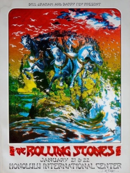 Rolling Stones - Honolulu International Center HI January 21 1973 - Live Concert Poster Wall Art Print - 183002 - Image 2
