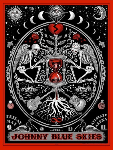 Johnny Blue Skies Sturgill Simpson - Allstate Arena Chicago IL May 9 2025 - Live Concert Poster Wall Art Print - 149001 - Image 2