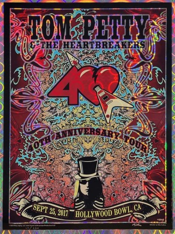 Tom Petty - Hollywood Bowl CA September 25 2017 NOT FOIL - Live Concert Poster Wall Art Print - 197001 - Image 2