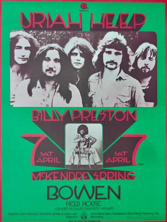 Uriah Heep - Bowen Field House Michigan University MI April 7 1973 - Live Concert Poster Wall Art Print - 202001 - Image 2