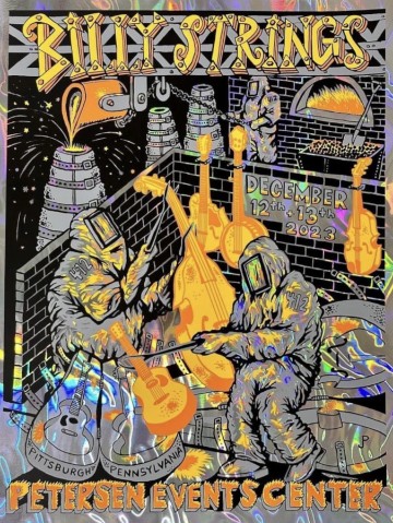 Billy Strings - Peterson Events Center Pittsburgh PA December 12 2023 GOLD FOIL - Live Concert Poster Wall Art Print - 112085 - Image 2