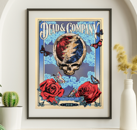 Dead and Company - Riverside Music Center Cincinnati OH, June 4, 2018 - Live Concert Poster Wall Art Poster - 131006