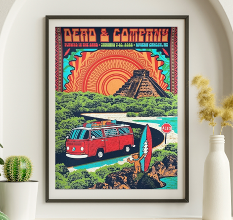 Dead and Company - Riviera Cancun Mexico, January 7, 2022 - Live Concert Poster Wall Art Poster Print - 131014