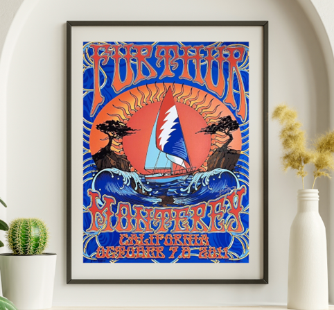 Further (Grateful Dead) - Monterey CA, October 7, 2011 - Live Concert Poster Wall Art Poster Print - 139001