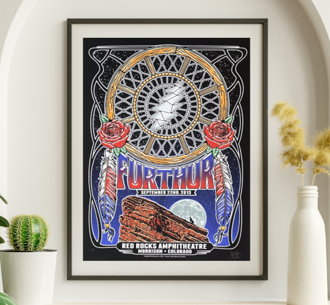 Further (Grateful Dead) - Red Rocks Morrison CO, September 22, 2013 - Live Concert Poster Wall Art Poster Print - 139003