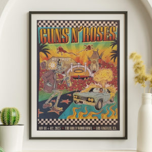 Guns n Roses - Hollywood Bowl Los Angeles CA, November 1, 2023 - Live Concert Poster Wall Art Poster Print - 144002