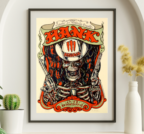 Hank Williams III - Blue Bird Theater Denver CO, February 17, 2005 - Live Concert Poster Wall Art Poster Print - 145001