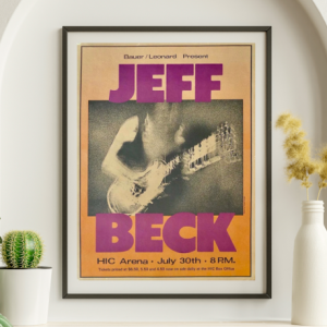 Jeff Beck - HIC Arena Honolulu HI, July 30, 1975 - Live Concert Poster Wall Art Poster Print - 146001