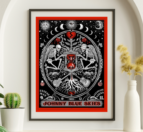 Johnny Blue Skies Sturgill Simpson - Allstate Arena Chicago IL May 9, 2025 - Live Concert Poster Wall Art Poster Print - 149001