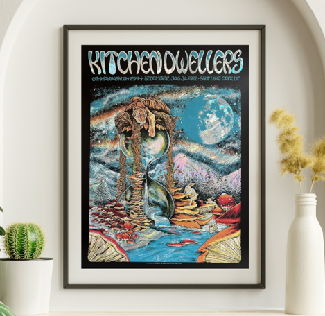Kitchen Dwellers - Commonwealth Room Salt Lake City UT, December 30, 2022 - Live Concert Poster Wall Art Poster Print - 155002