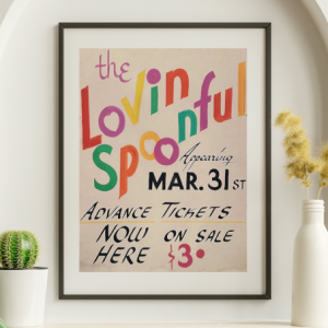 Lovin Spoonful - March 31, 1967 (Unknown Venue) - Live Concert Poster Wall Art Poster Print- 157001
