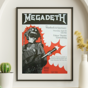 Megadeth - Palace Theater Greensburg, April 28, 1988 - Live Concert Poster Wall Art Poster Print - 227001