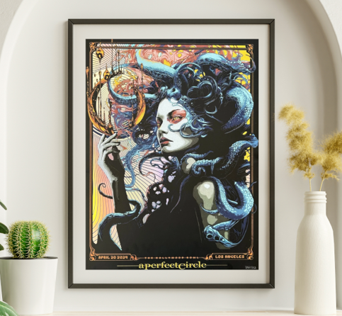 A Perfect Circle - Hollywood Bowl Los Angeles CA, April 20, 2024 - Live Concert Poster Wall Art Print - 103001